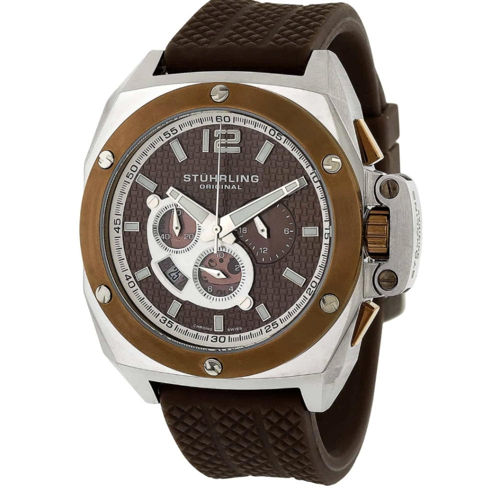 Stuhrling Expedition Men's Brown Chronograph Watch
